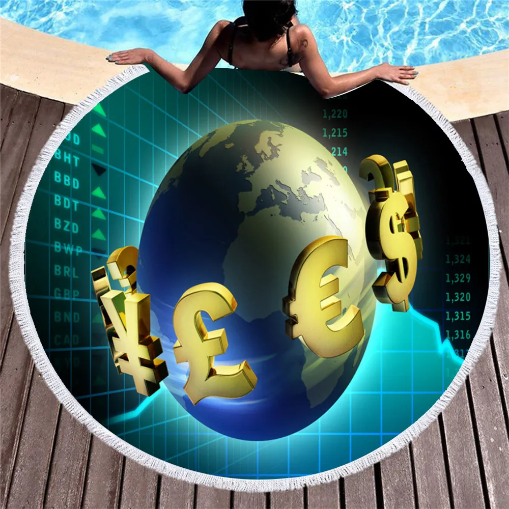 Круглое пляжное полотенце серии money dream настенное одеяло для пикника коврик йоги