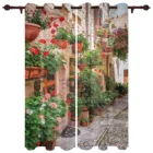 Городские цветы, дорожный балдахин, оконные шторы для гостиной, спальни, кухни, домашний корейский Декор для комнаты, Молодежные оконные шторы для комнаты