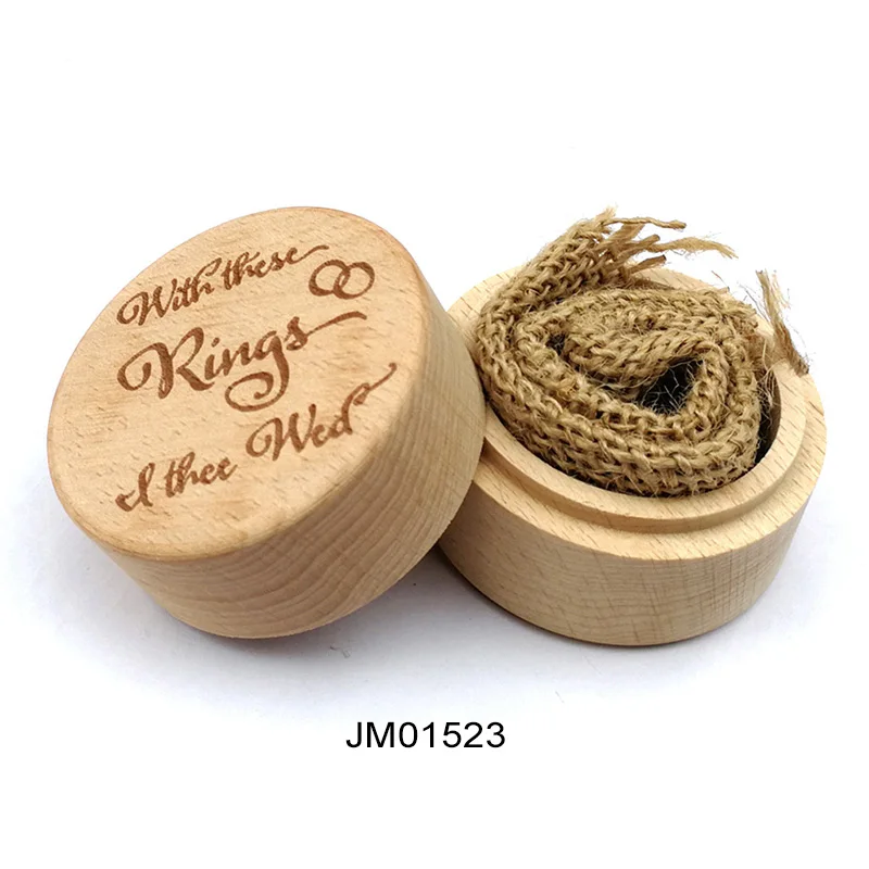JM01523 DIY ручной работы винтажный свадебный Декор круглые кейсы для хранения бижутерии 5,2*4,2 см ожерелье серьги контейнер 1 шт деревянная коробочка для колец - Цвет: JM01523
