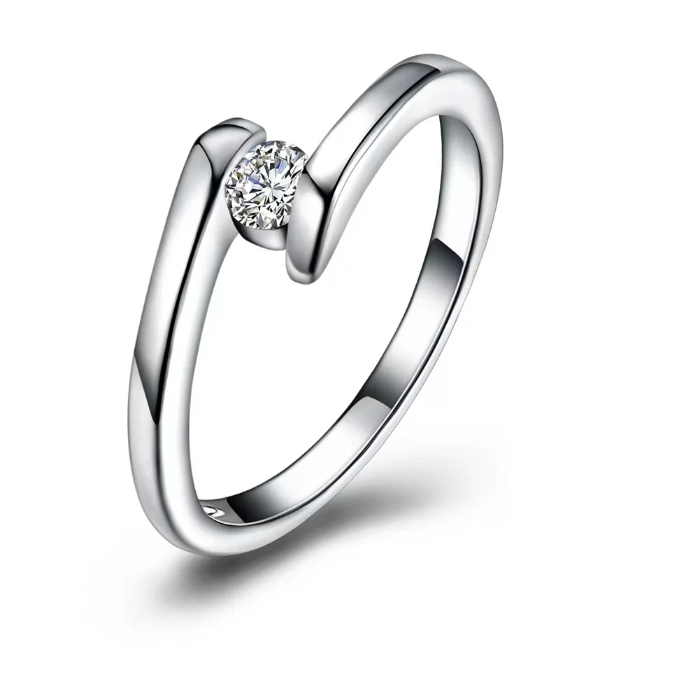 

Trendy Elegant Cubic Zirconia Rings For Women Simple Geometric Rings Female Wedding Party Rings Fashion Jewelry Love Gifts