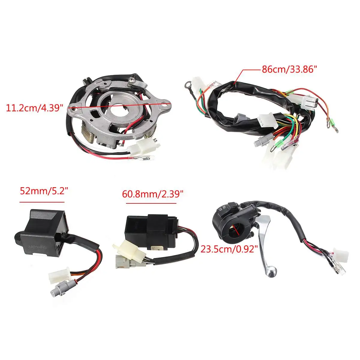 

Motorcycle CDI Ignition Electric Start Wiring Harness Ignition Switch Kit For Yamaha PW50
