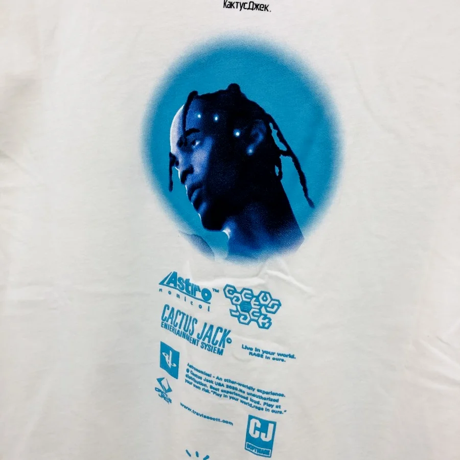 

fabric Unisex heavy Cactus Jack Travis Scott Tee T-shirt Men Women T-shirts Tops Tee oversized t shirt