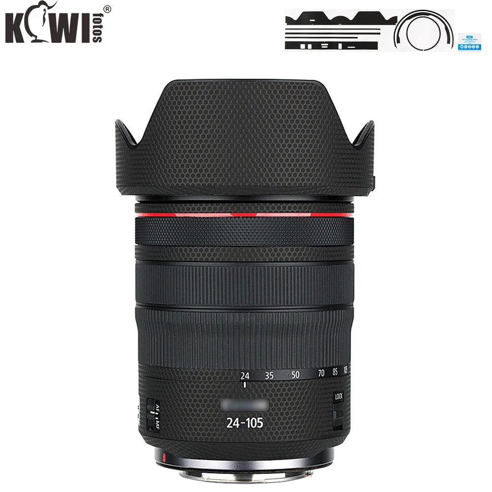 

kiwi Camera Body Sticker Anti-Scratch Protective Skin Film Fit for Canon RF 24-105mm f/4L IS USM Lens Matrix Black