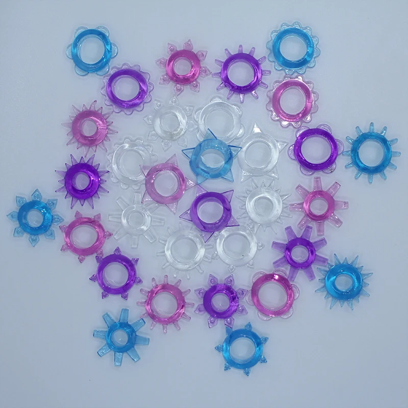 10pcs Enlarged and Enhanced Penis Lock Ring Delayed Silicone Random Color New Sex Toys for Couples |