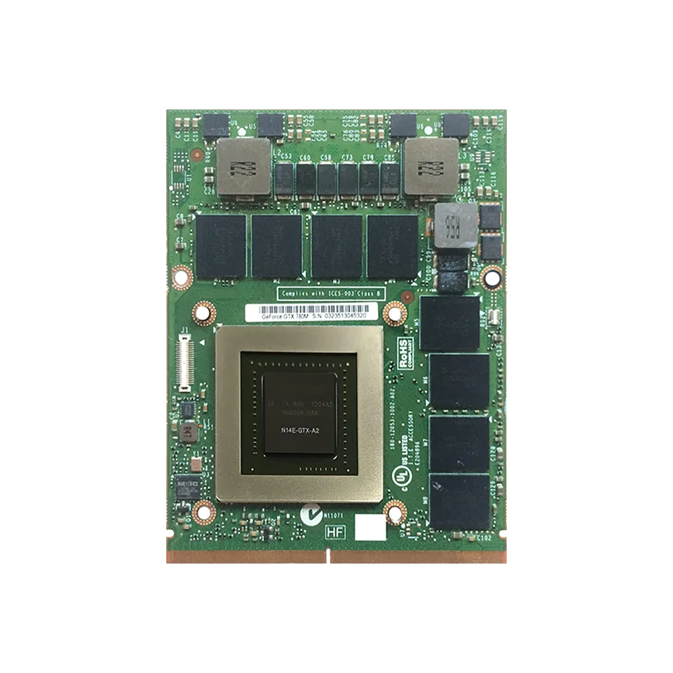 Оригинальный GTX780M для Dell M18X R2 R3 R4 M17X R5 GTX 780M GDDR5 4 Гб N14E A2 с X кронштейн