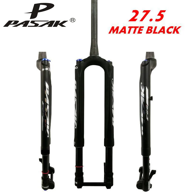 

PASAK Bicycle Carbon Fork MTB Mountain Bike Fork Air 27.5 29" thru-axle15MM*100 Predictive Steering Suspension Oil and Gas Fork