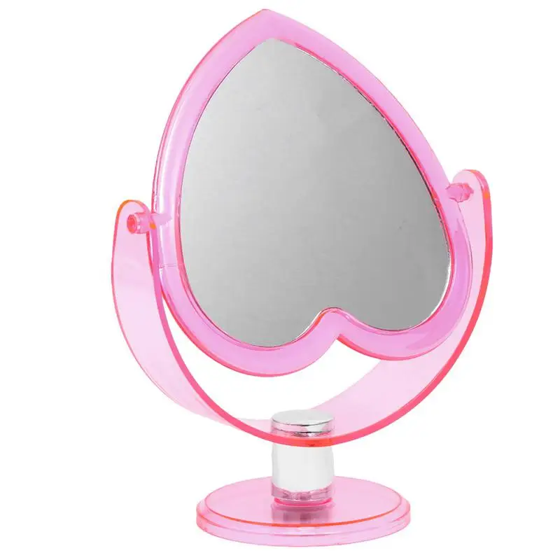 Double-Sided Makeup Mirror Loving Heart Acrylic Desktop Cosmetic For Home Bedroom Make Up | Красота и здоровье