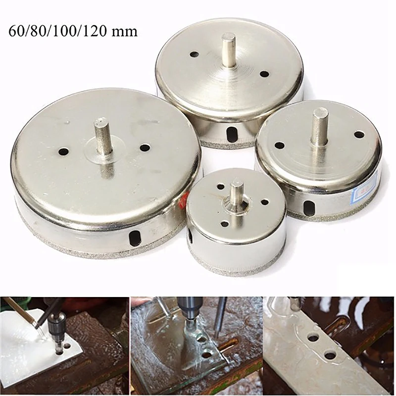 

4Pcs 60/80/100/120 Mm Diamond Hole Saw Tile Set Drill Bit For Ceramic Glass Tile Cutting Porcelain Marble Drill Bit