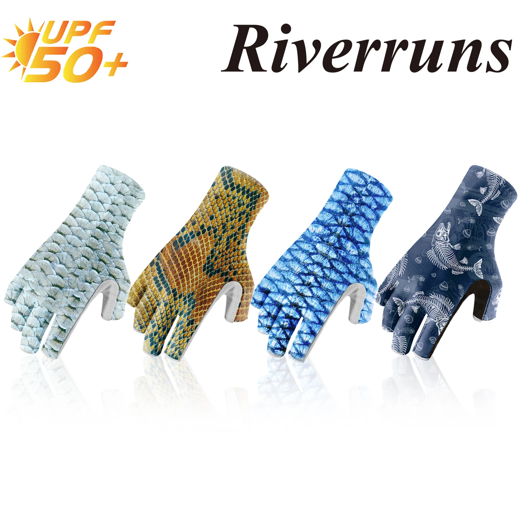 F Riverruns UPF 50 + солнцезащитные перчатки для рыбалки без пальцев мужчин и женщин