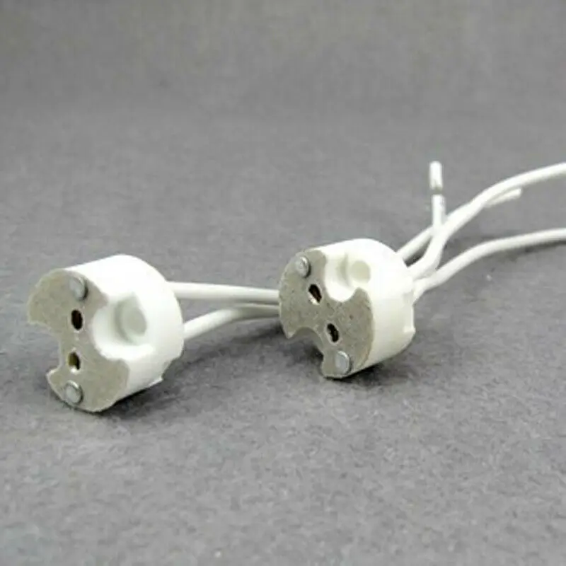 

10pcs/pack 1pack 9cm wire connector 220V 2A lamp holder socket halogen LED bulb holder base ceramic and lamb base