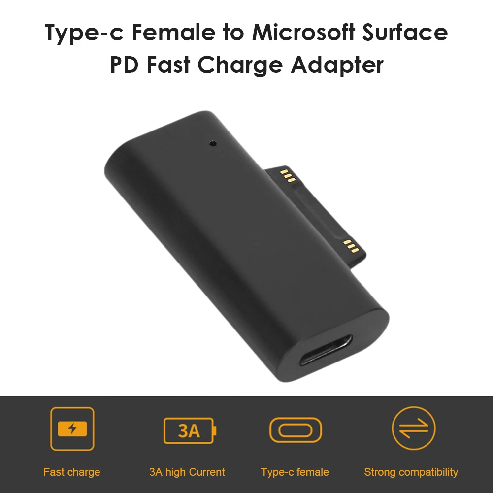 

Зарядный кабель USB Type-C PD, адаптер для Microsoft- Surface Pro 3, 4, 5, 6, 7, ноутбуков планшетный конвертер, магнитные адаптеры, короткий, длинный