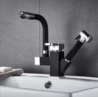 black single handle single hole washbasin vegetable basin swivel faucet toilet kitchen with spray gun washer faucet