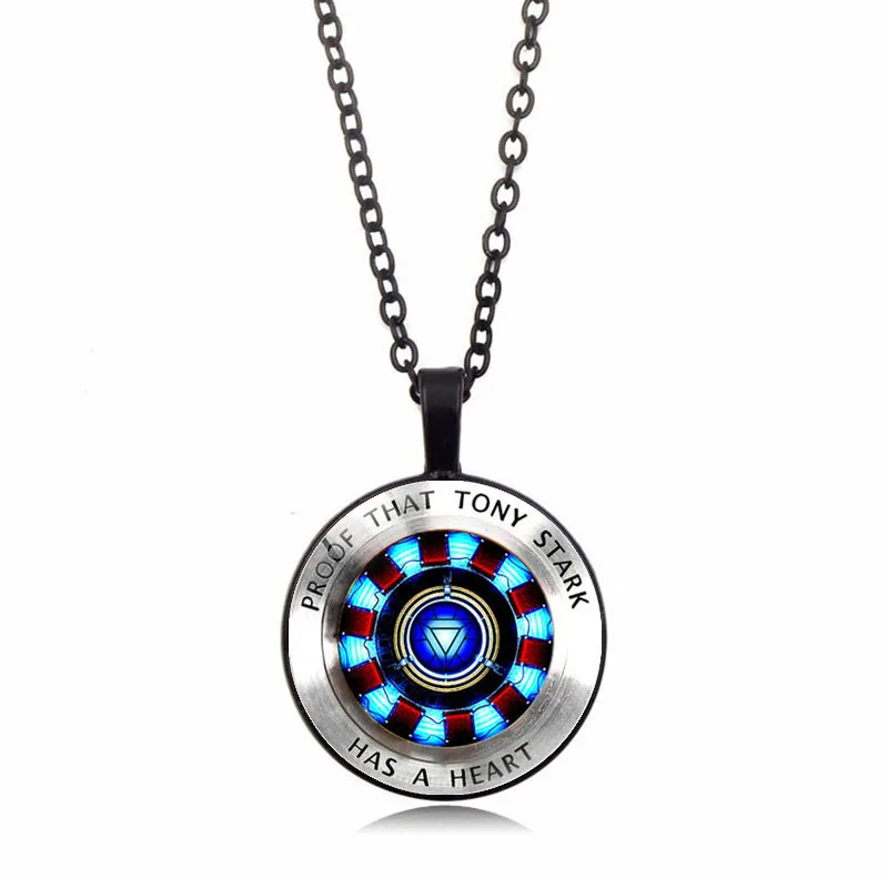 Man Heart Arc-reactor Fashion Necklace Tony Stark Cosplay Props Metal Pendant  For Men Women Accessories Jewelry Gifts