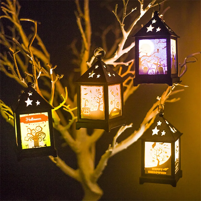 Светильник на Хэллоуин в стиле ретро цветной светодиодный светильник ночник бар