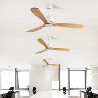 Modern Vintage Wooden Ceiling Fan Without Lights Loft Wood Ceiling Fans with Remote Control Decorative Home fan DC 220v