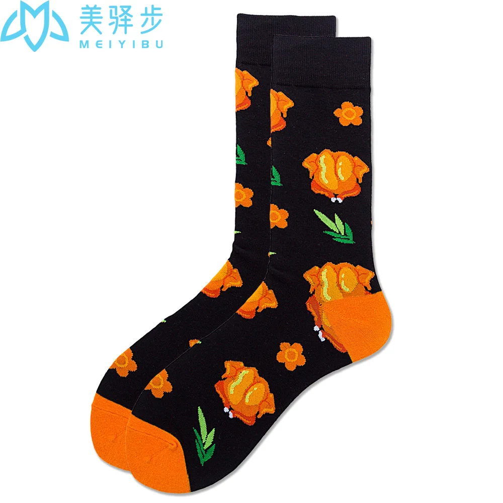 10 Pairs Per Set Fashion Autumn New Beer Tube Socks Food Diamond Animal Funny Socks Fruit Cotton Skateboard Socks Factory