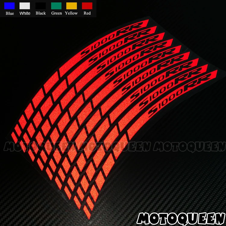 

16X Motorcycle Front Rear Wheel Rims Tire Decorative Decals Reflective Stripe Stickers Waterproof For S1000RR S1000 RR