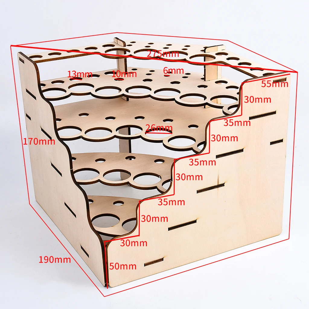 DIY Wood Paint Bottle Rack Modular Organizer Stand Holder Multi Holes 4 Types | Игрушки и хобби