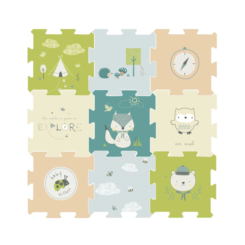 BabyGo 9 шт. детские головоломки игровой коврик XPE пены водонепроницаемый 82*82*2 см утолщенный детский ползающий коврик для гостиной активности напольный коврик - Цвет: A