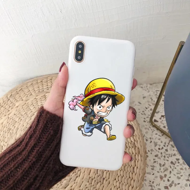 ONE PIECE Phone Case Japanese Anime Luffy Zoro Candy white silicone phone case for iPhone 11 Pro MAX SE 5S 6 6S 7 8Plus XR XS X |