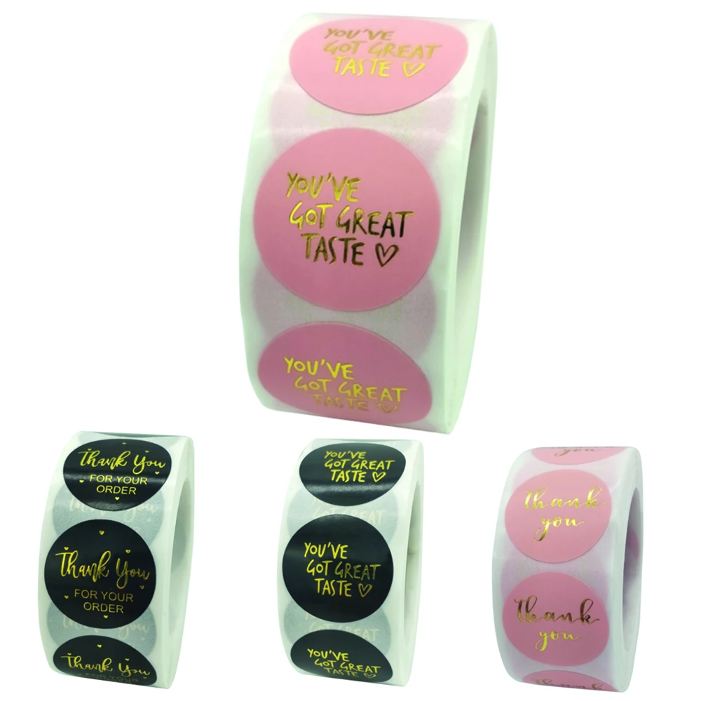 1 дюйм наклейка у вас отличный вкус s Золотая фольга розовая спасибо этикетка для