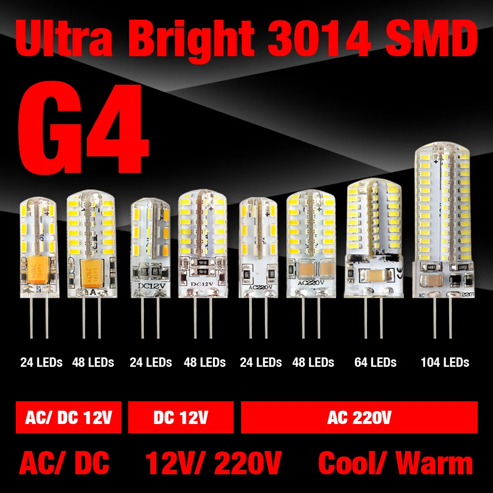 Светодиодный потолочный светильник G4 4 12V AC 220V 3/5/6/7/8/9 Вт Bombillas светодиодный лампы