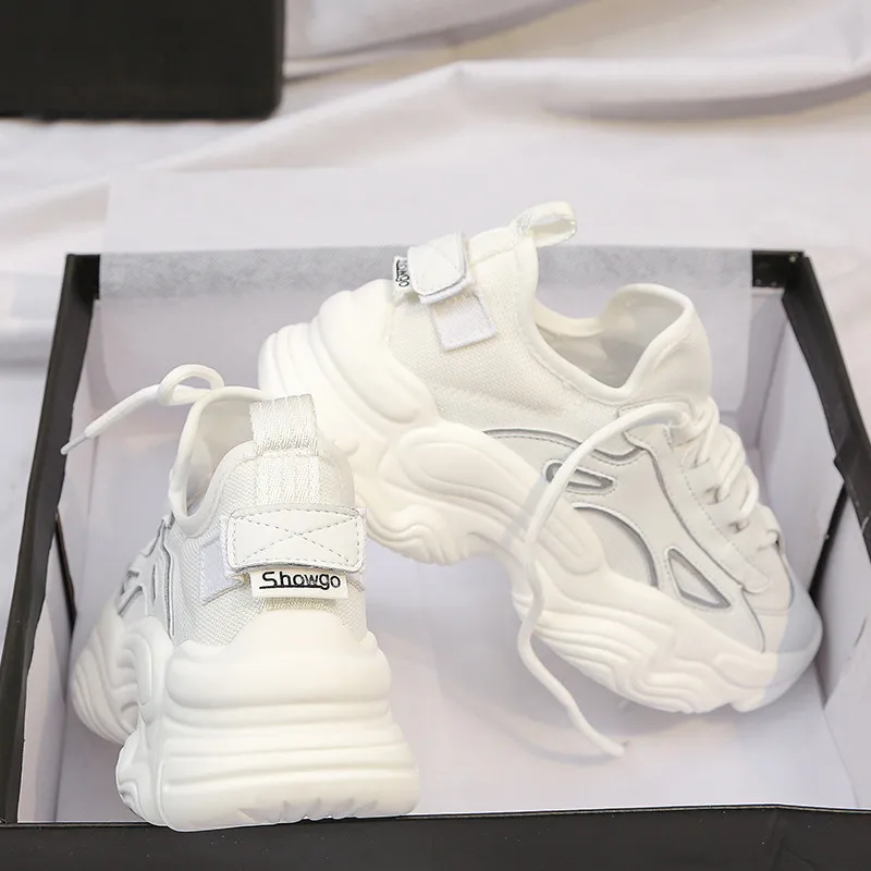 

2021Autumn New White Daddy Shoes Women Breathable Thick Bottom Shoes Platform Fashion Sports Casual Shoes zapatillas mujer D1533
