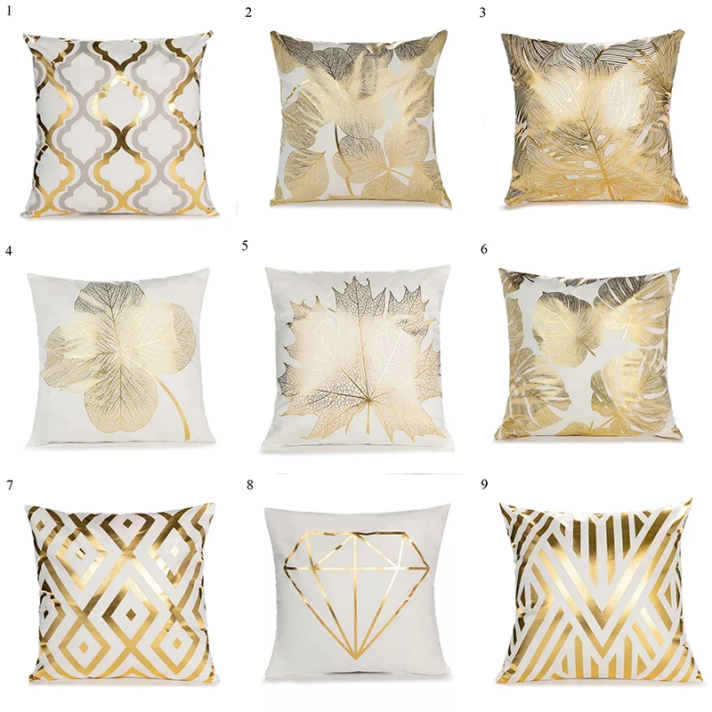 

45*45cm Cushion Cover Leaf Flowers Diamond Pillow Cover New Chair Sofa Pillowcase Fashion Home Supplies Good Quality Pillowslip