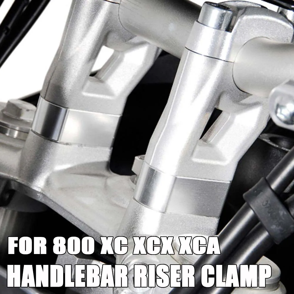

Silver New Motorcycle Accessories Handlebar Riser Clamp Stand With Offset Height Bracket Adapter For Tiger 800 XC XCX XCA