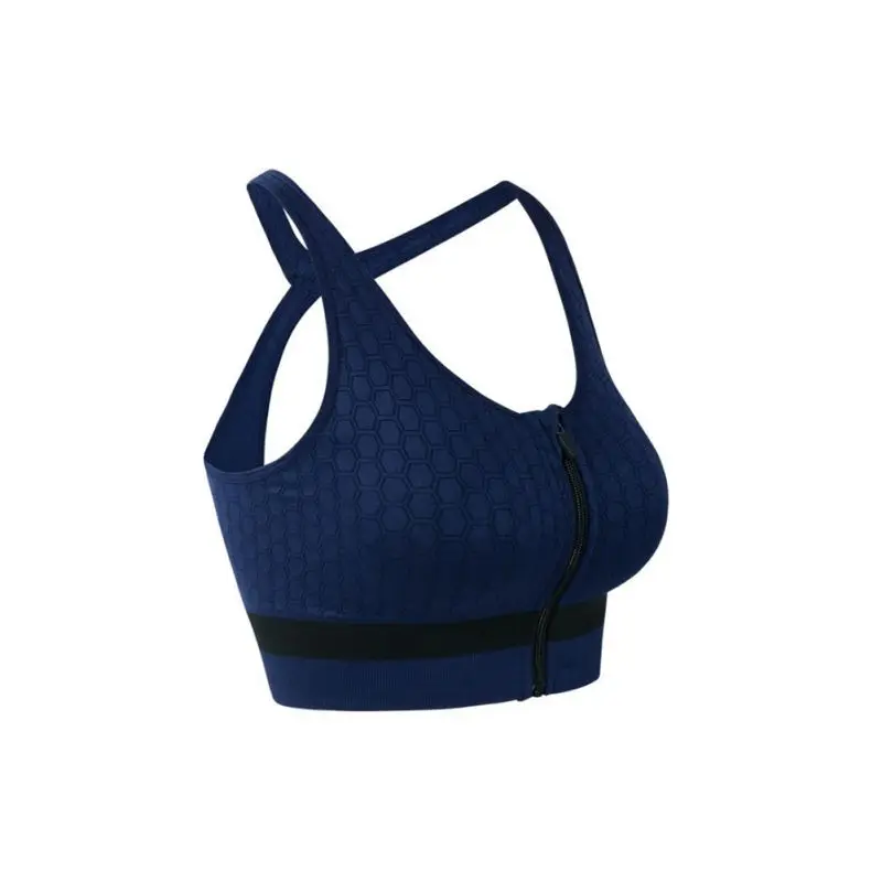 Новый женский ударопрочный спортивный бюстгальтер на молнии с эффектом пуш ап