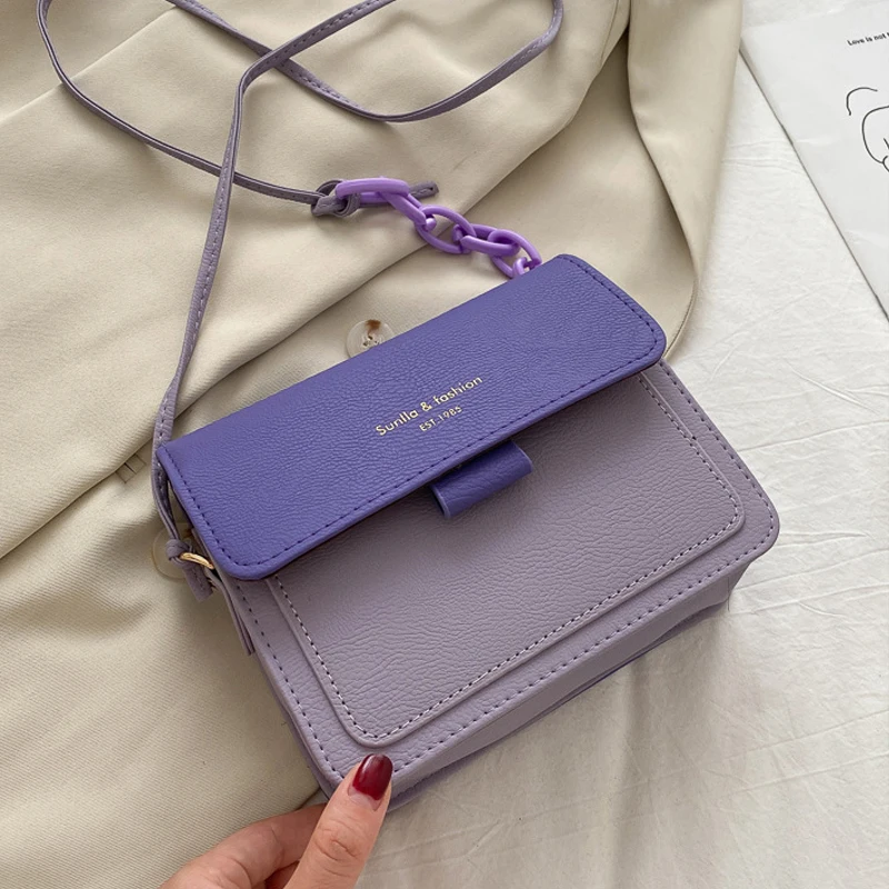 

Contrasting Color Mini Bag Female 2021 New Fashion Korean Version One-Shoulder Messenger Small Square Bag Women Crossbody Bags