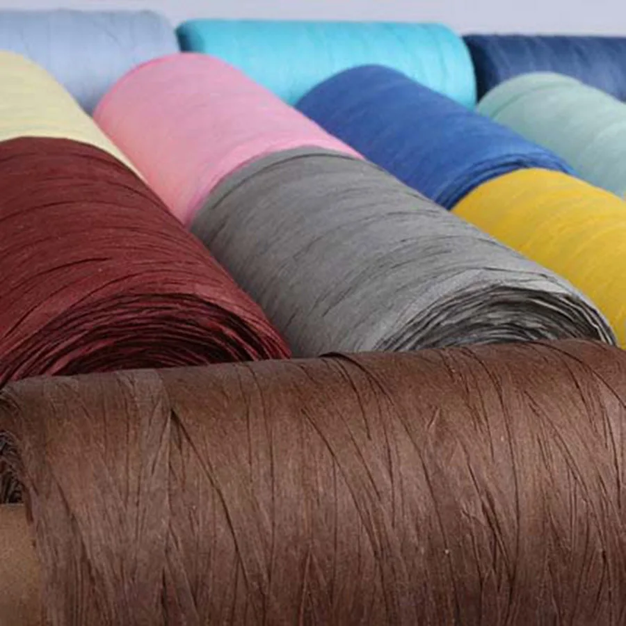 Натуральный пряжа из рафии модные летние лента рафия веревка вязанные шапочки