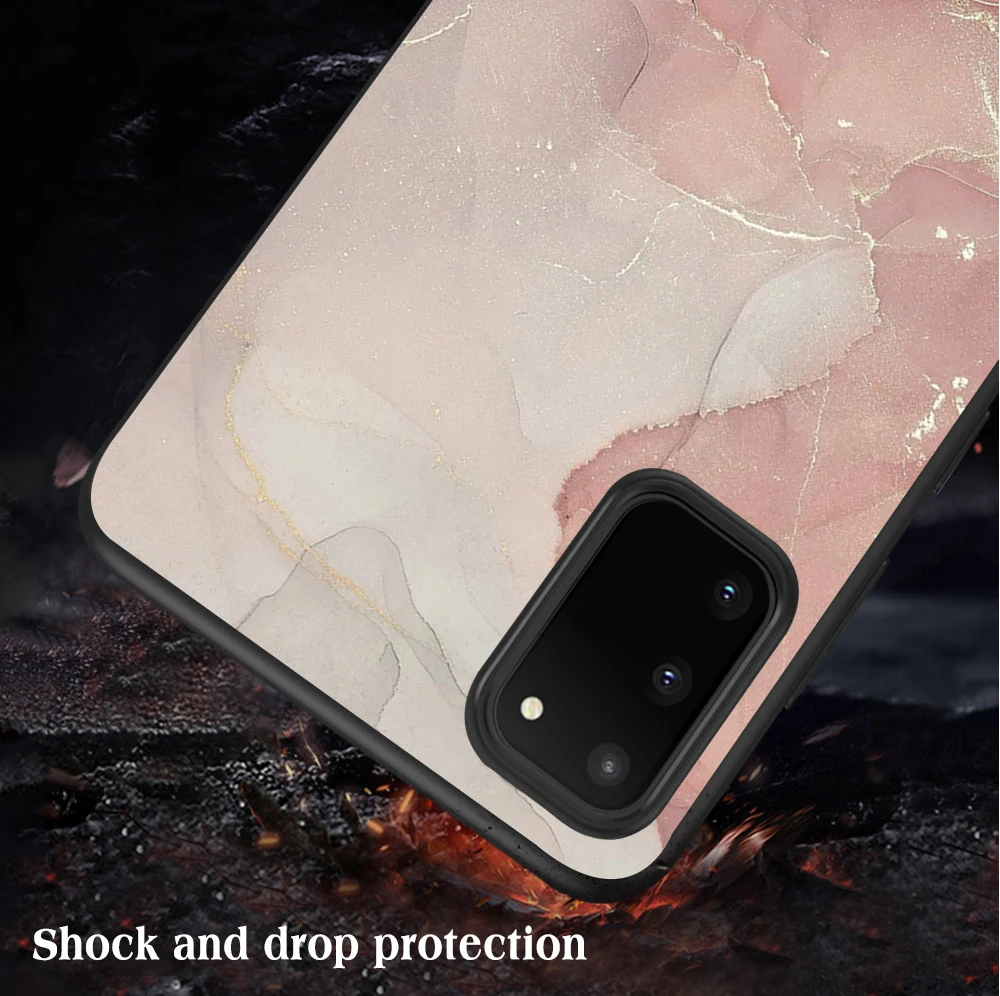 

Rainbow Marble Case For Samsung A51 A71 S21 A52 A72 A32 A50 A70 S20 S10 S9 Ultra Puls Note 20 10 Plus Black Cover Funda Coque