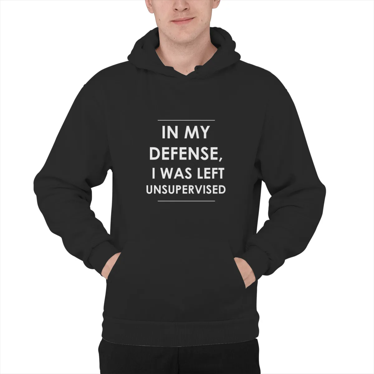 

Men's Hoodie In my Defense I was Left UnsupervisedPrint Kawaii long Sleeve Top quality hooded Sweat Homme 46259