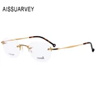 Чистый титан без оправы брендовые дизайнерские очки мужские оправы для очков по рецепту Женские Оптический Ретро винтажные очки Качество