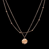 omkaiming design new irregular round pendant necklace female rose gold round bead accessories diy set