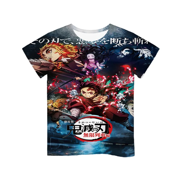 

3D Kids T Shirt 2020 HOT Anime Demon Slayer Kimetsu No Yaiba the Movie Mugen Train Boys Shirt Summer Short Sleeve Teens Tee Tops