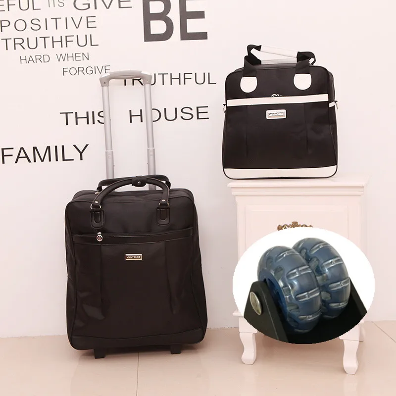 Дорожный чемодан на колесиках для женщин повседневная холщовая