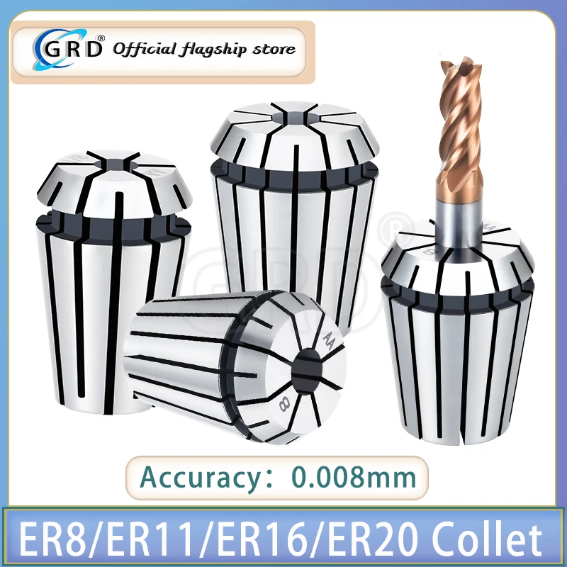 

High precision collet er8 ER11 ER16 ER20 precision 0.008 NC collet tool handle collet CNC machine tool chuck Engraving machine s