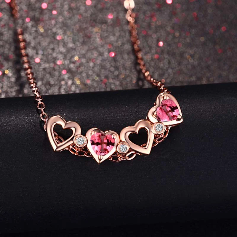 SLFD природный красный турмалин 18K кулон из чистого золота настоящий AU 750 ТВЕРДОЕ