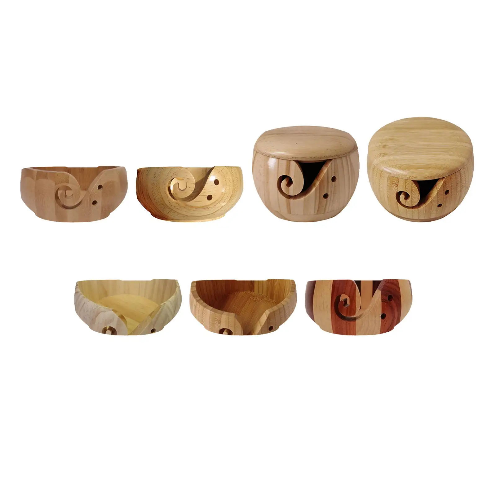 

5.9" Wooden Yarn Bowl for Handmade Knitting Crochet Yarn Storage Holder Stop Rolling Prevent Slipping Christmas Gift For Mother