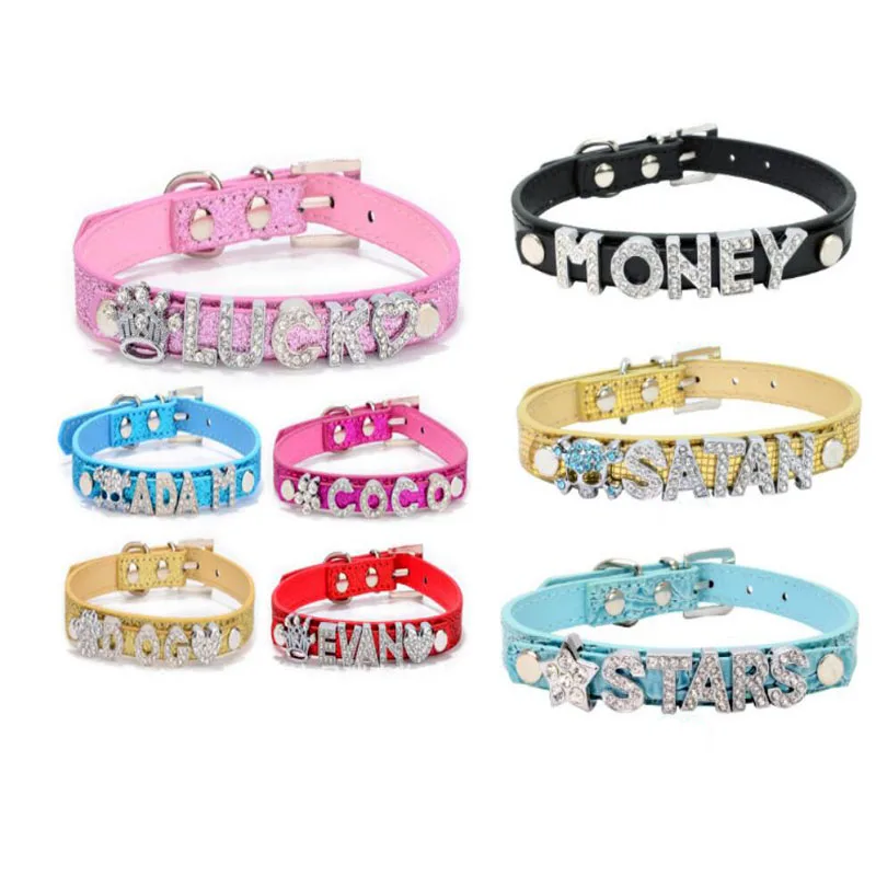 DIY именной Собачий Ошейник Bling персонализированный собачий ошейник с Стразы
