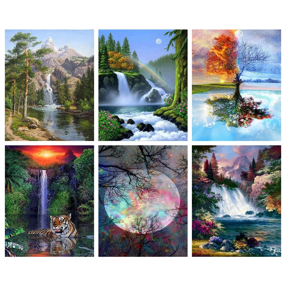 

Алмазная живопись «сделай сам», солнце, пейзаж, дерево, вышивка крестиком, полностью круглая алмазная живопись, подарок Стразы