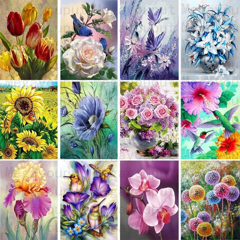 

FULL Mosaic Pattern 5D DIY Diamond Art Painting Home Decoration Flower Diamond Embroidery Cross Stitch New Year Gift