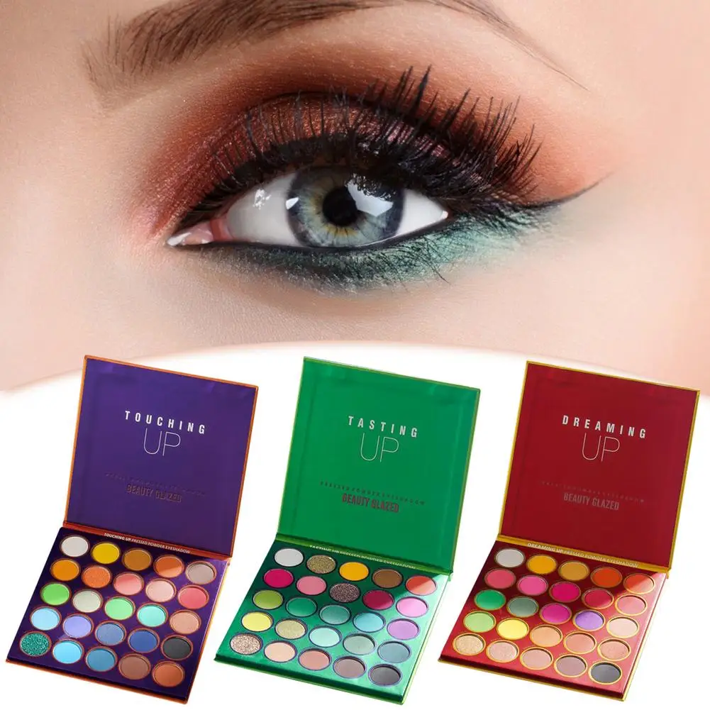 Палетка теней для век блестящие матовые тени с металлическим алмазным блеском 25