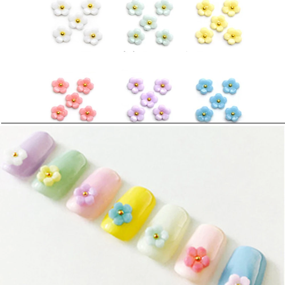 10 шт./пакет Новый 3D нейл арта декоративная наклейка для ногтей Kawaii Flower сделай сам