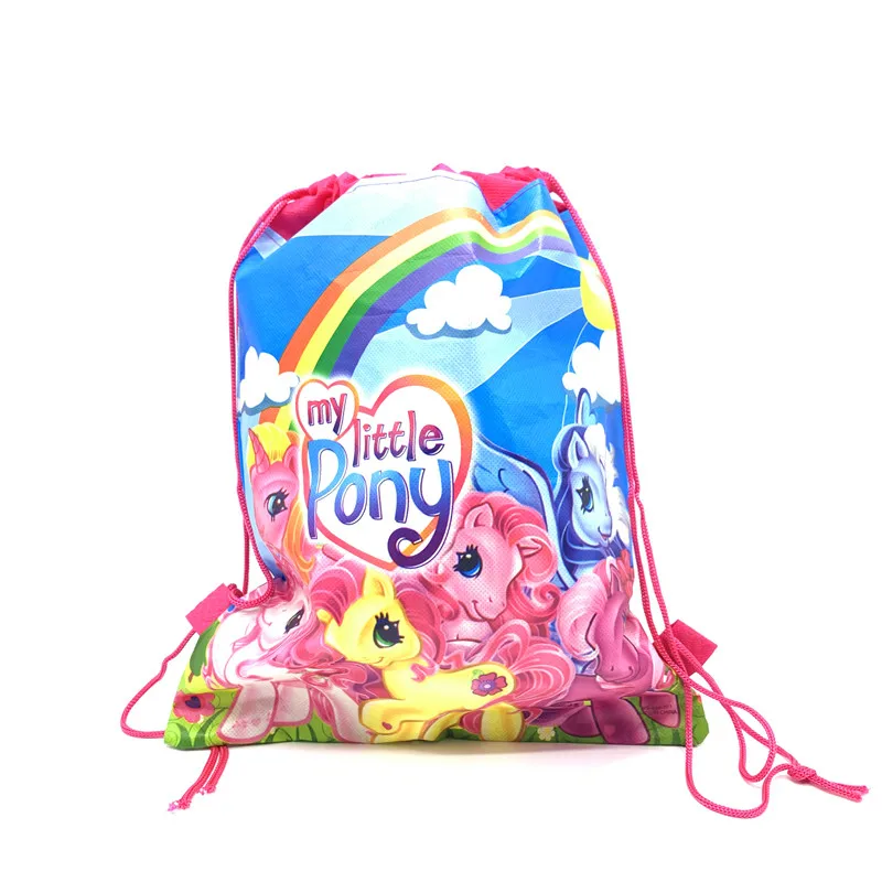 

1Pcs My Little Pony Non-woven Fabric Backpack Party Supplies Kids Girl Travel School Bag Birthday Gift Mochila Drawstring Bag