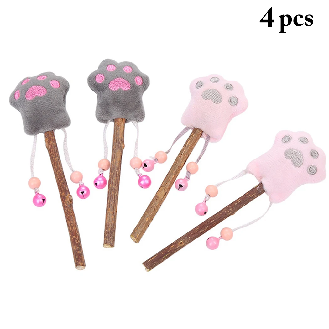 

4PCS Cat Catnip Toy Plush Fun Teeth Cleaning Toy Silvervine Stick Cat Chew Toy Cute Cartoon Cat Funny Toy Pet Accessories