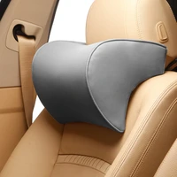 pu leather mesh car headrest pillow memory foam cotton auto seat head rest breathable neck support cushion interior accessories