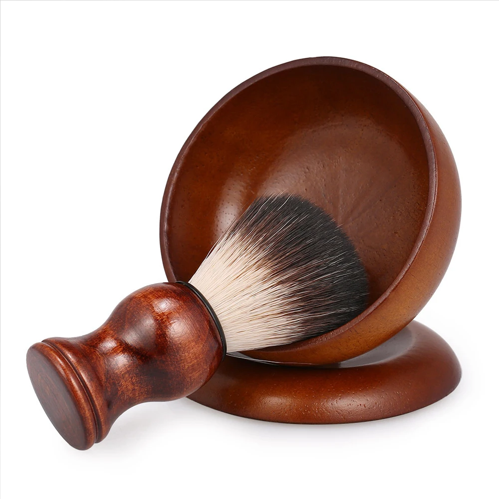 

Beard Brush Tool Men Shaving Kit Facial Care Manual Cleaning Trimming Home Soap Bowl Travel Wooden Bathroom Grooming